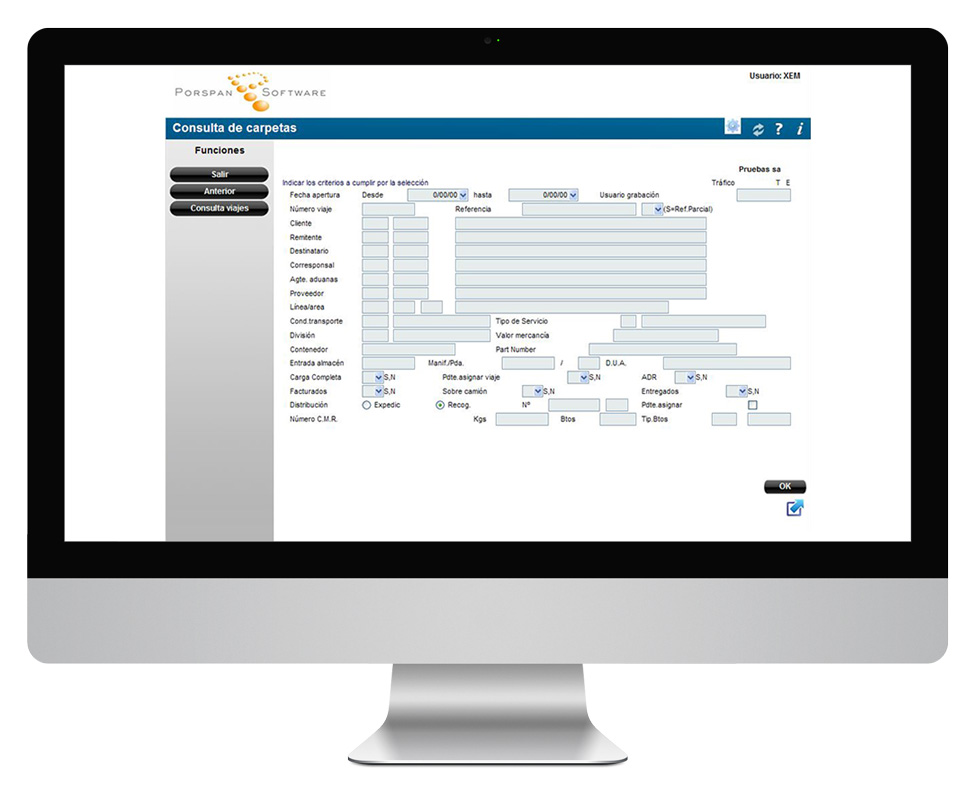 transito internacional software logistica porspan